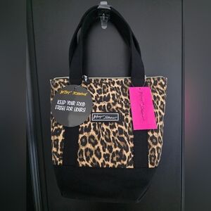 NWT Betsey Johnson Canvas Lunch Tote Bag - Leopard